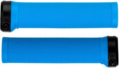 Brand-X Knurled Lock On Handlebar Grips - Bleu - 135mm, Bleu