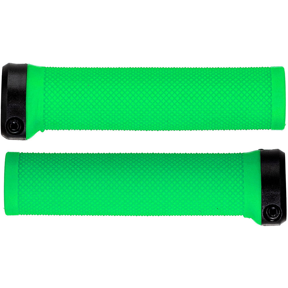 Brand-X Knurled Lock On MTB Handlebar Grips - Green - 135mm}, Green