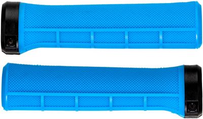 Brand-X Half- Waffle Lock-On Handlebar Grips - Blue - 135mm}, Blue