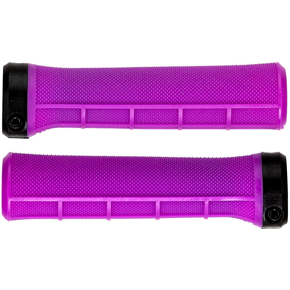 Brand-X Half- Waffle Lock-On Handlebar Grips - Purple - 135mm}, Purple