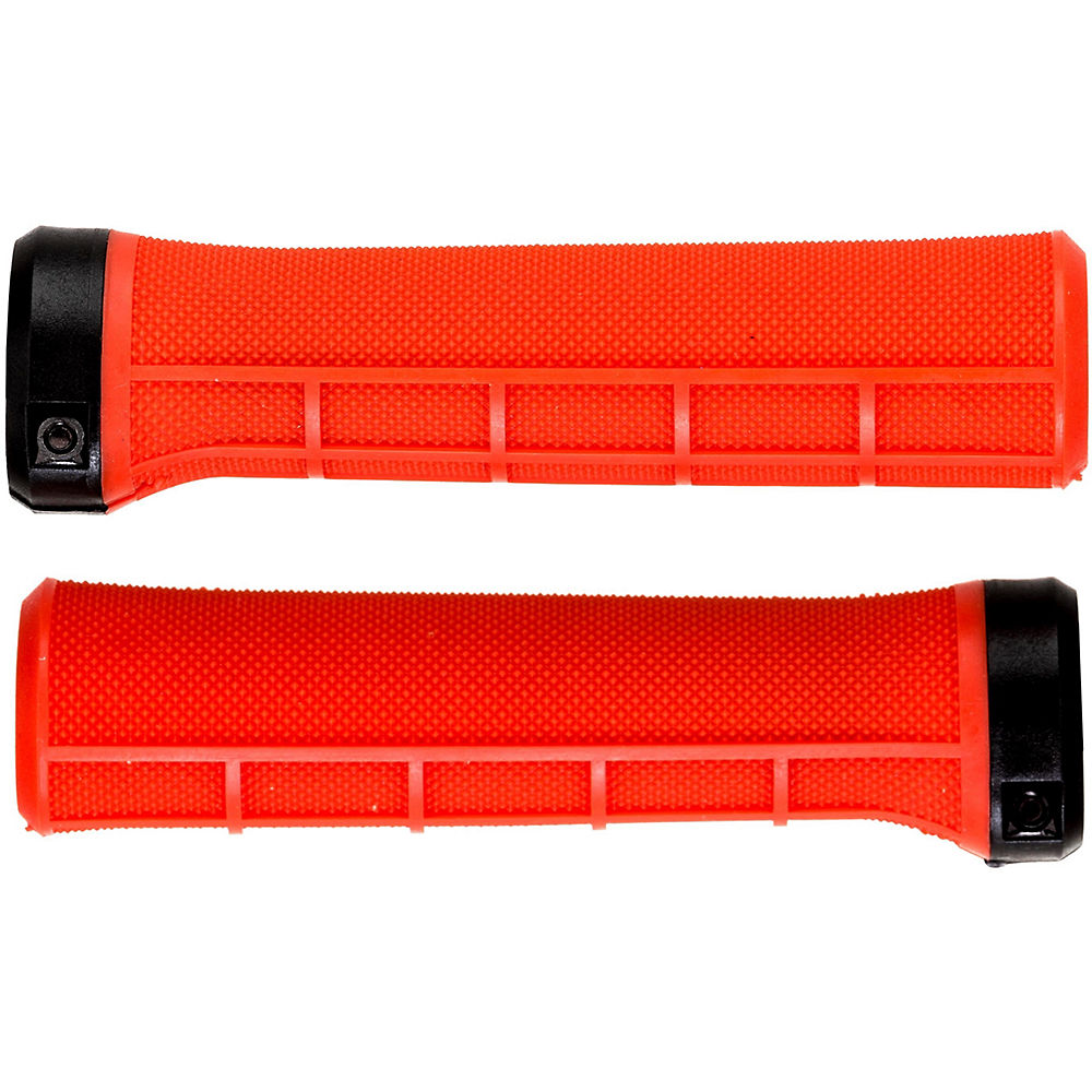 Image of Brand-X Half- Waffle Lock-On Handlebar Grips - Red - 135mm}, Red