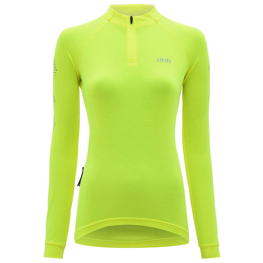 dhb Flashlight Womens Long Sleeve Jersey - Fluro jaune - UK 12, Fluro jaune