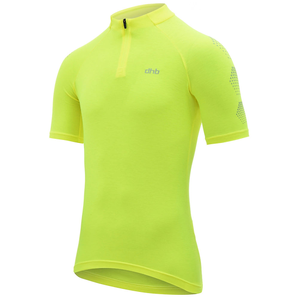 dhb Flashlight Womens Short Sleeve Jersey - Fluro Yellow - UK 14}, Fluro Yellow