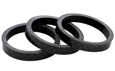 Brand-X Carbon Headset Spacers (3x5mm) - Black - 1.1/8", Black