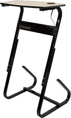 Saris TD1 Trainer Desk with Power Strip - Noir/Marron, Noir/Marron