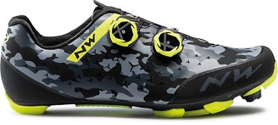 Scarpe da MTB Northwave Rebel  2020 - Camo Black - Yellow Fluo - EU 48, Camo Black - Yellow Fluo