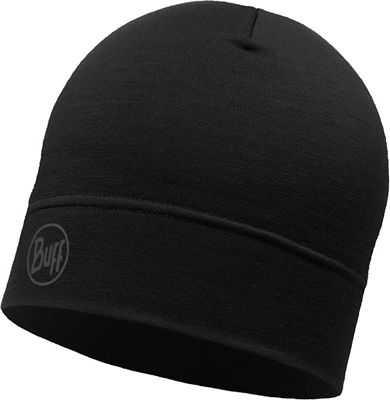 Buff Lightweight Merino Wool Hat  - Solid Black - One Size, Solid Black
