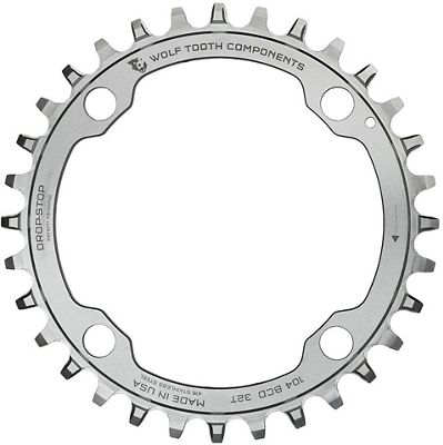 Wolf Tooth Stainless Steel MTB Chain Ring (104 BCD) - Silver - 4-Bolt, Silver