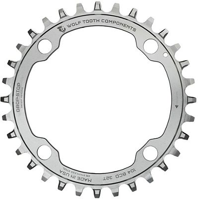 Wolf Tooth 104 BCD Stainless Steel Chainring - Argent - 4-Bolt, Argent