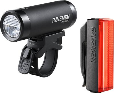 Ravemen CR500-TR20 USB Front and Rear Light Set - Matt-Gloss Black, Matt-Gloss Black