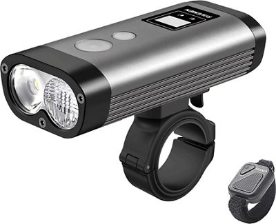 Ravemen PR1600 USB Rechargeable Front Bike Light - Black-Grey - 1600 Lumens, Black-Grey