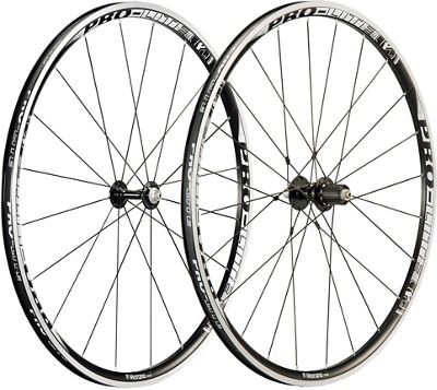 Pro-Lite Merano A25W Alloy Road Wheelset - Black - White - Shimano}, Black - White