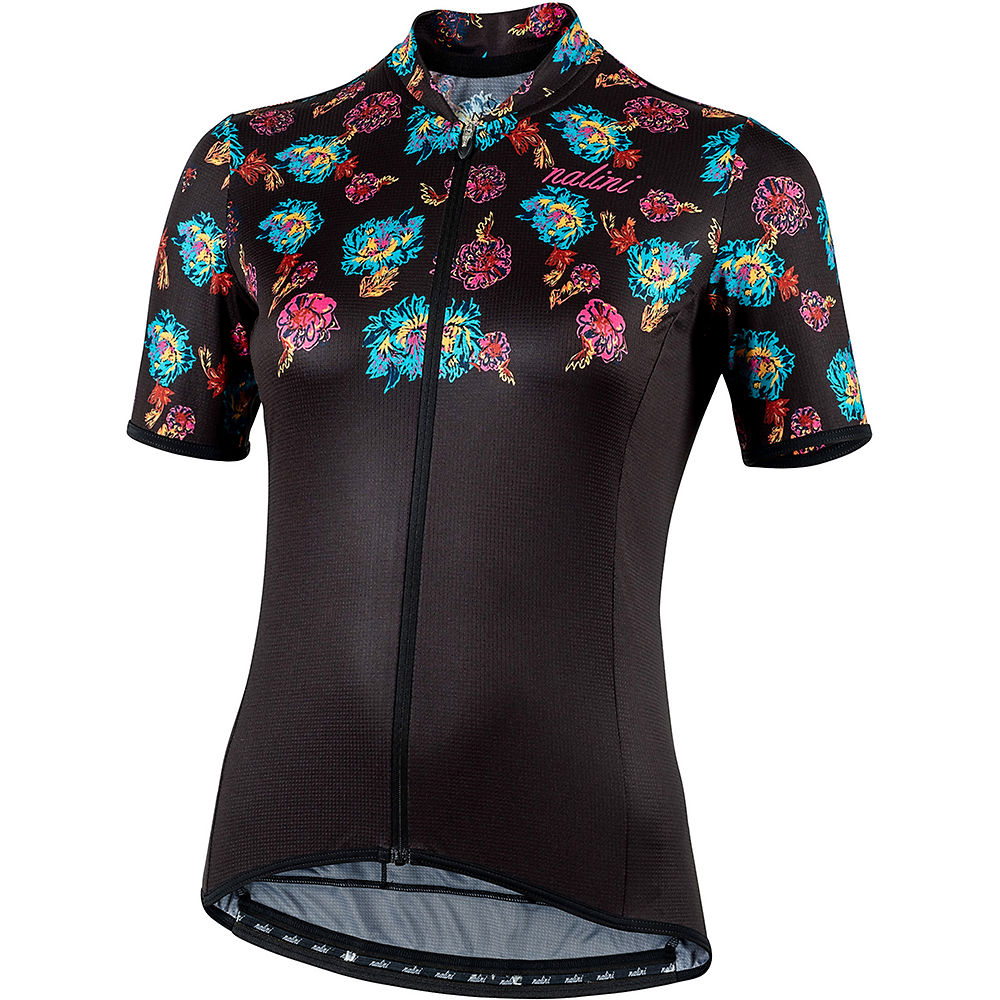 Nalini Women's TURIN 2006 Jersey - Black-Flowers - XS, Black-Flowers