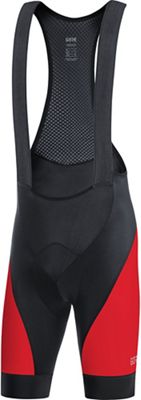 Gore Wear C3 Bib Shorts+  - Nero/Rosso - XL, Nero/Rosso
