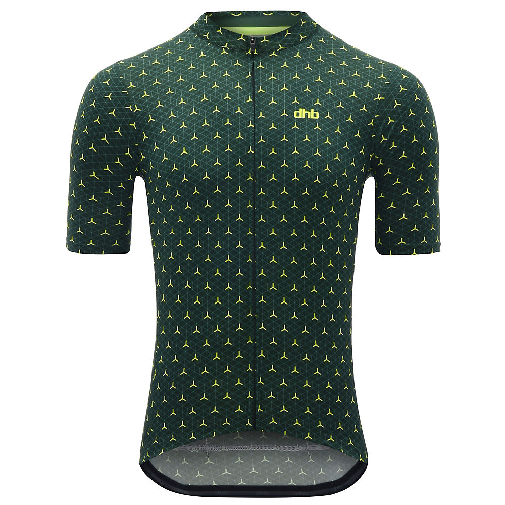 dhb Blok Short Sleeve Jersey - Alpha - Vert/Jaune - XL, Vert/Jaune