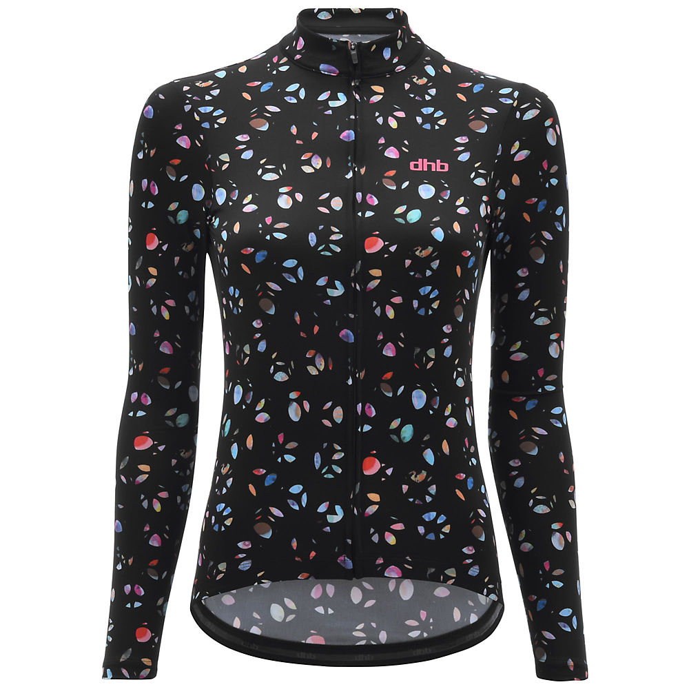 dhb Moda Womens Long Sleeve Jersey - Kobe - Noir/Multi - UK 12, Noir/Multi
