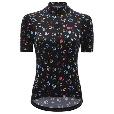 dhb Moda Womens Short Sleeve Jersey - Kobe - Noir/Multi - UK 14