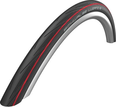 Schwalbe Lugano II K-Guard Folding Road Tyre - Black - Red - 700c}, Black - Red