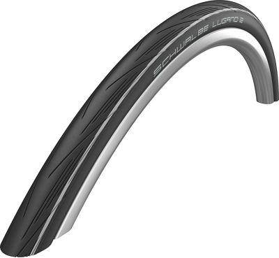 Schwalbe Lugano II K-Guard Wire Road Tyre - Black - White - 700c}, Black - White