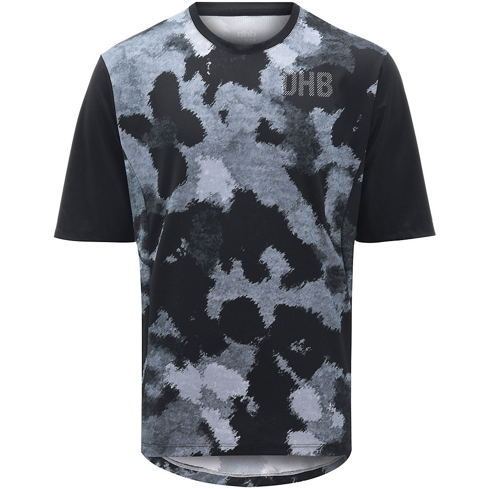 dhb MTB Trail Short Sleeve Jersey - Camo - Black-Grey Camo - XL