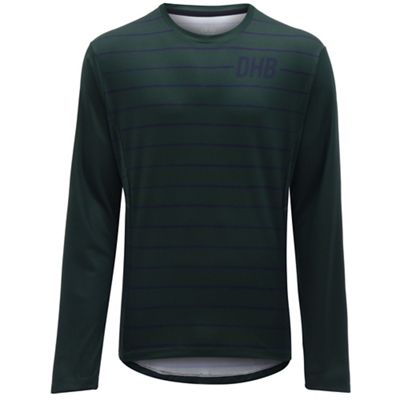 dhb MTB Long Sleeve Trail Jersey - Stripe - Khaki - XL