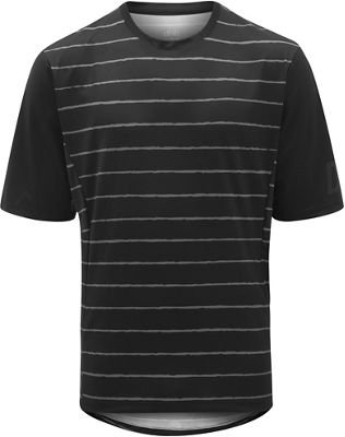 dhb MTB Trail Short Sleeve Jersey - Stripe - Black-Grey Stripe - XXL