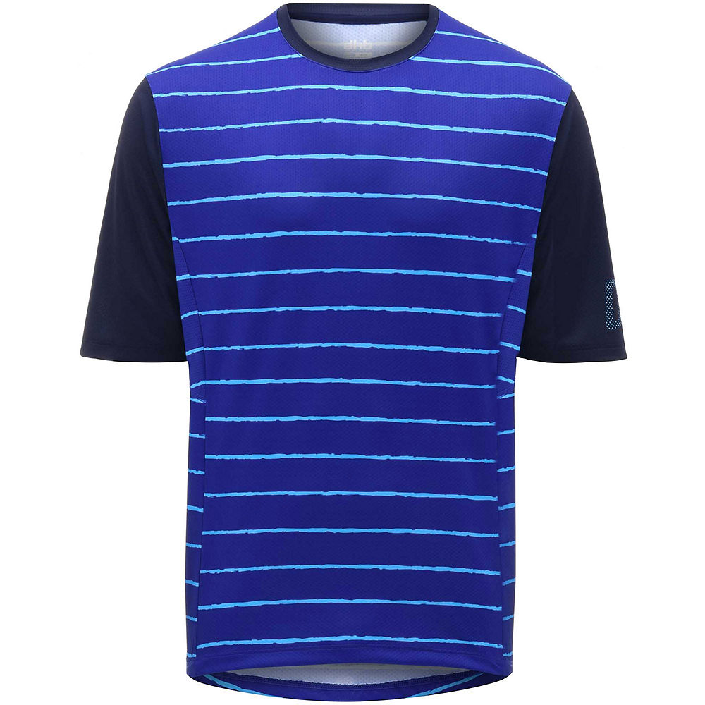dhb MTB Trail Short Sleeve Jersey - Stripe - Blue Stripe - XL