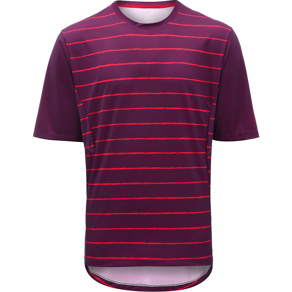 dhb MTB Trail Short Sleeve Jersey - Stripe - Red Stripe