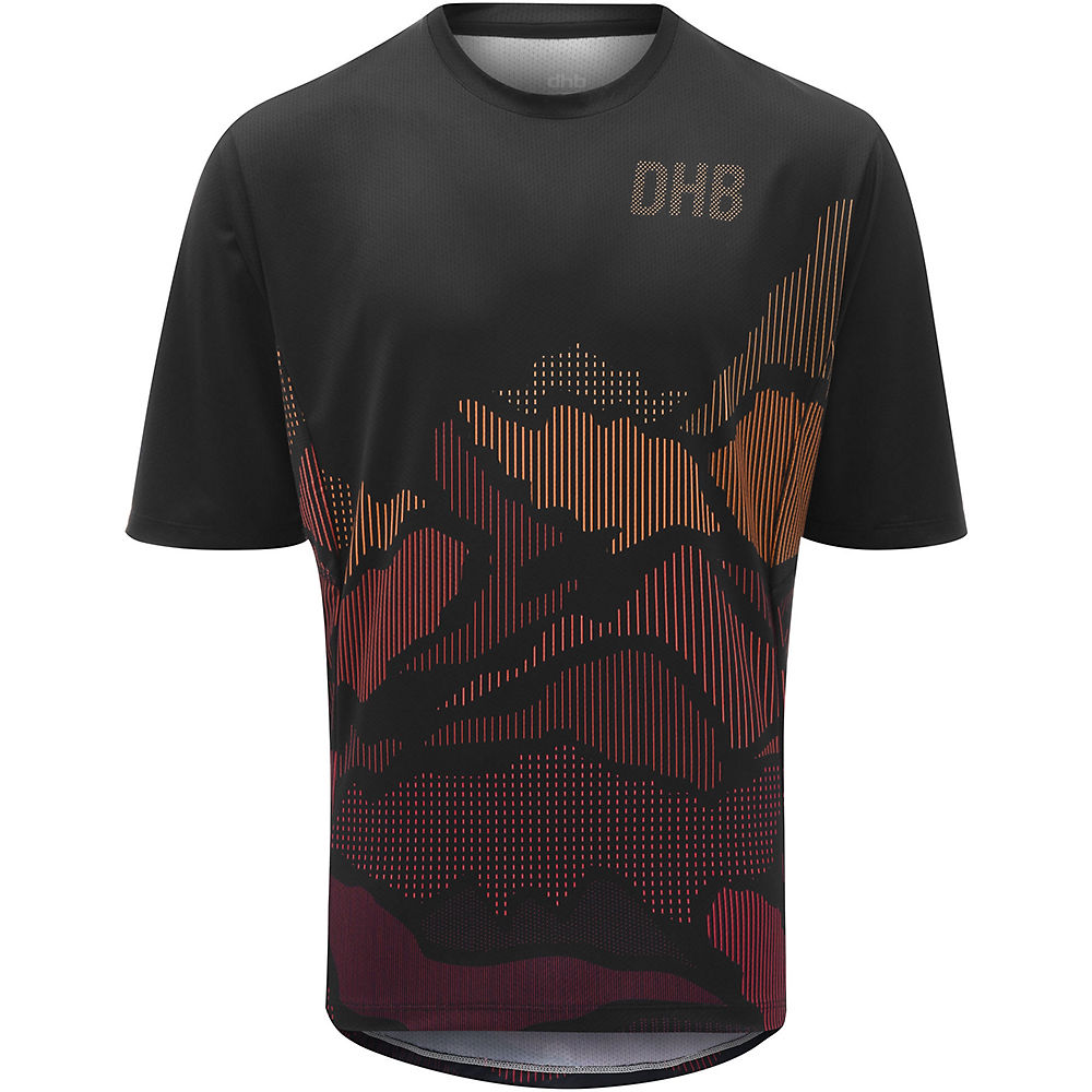 dhb MTB Trail Short Sleeve Jersey - Peaks - Noir/Rouge