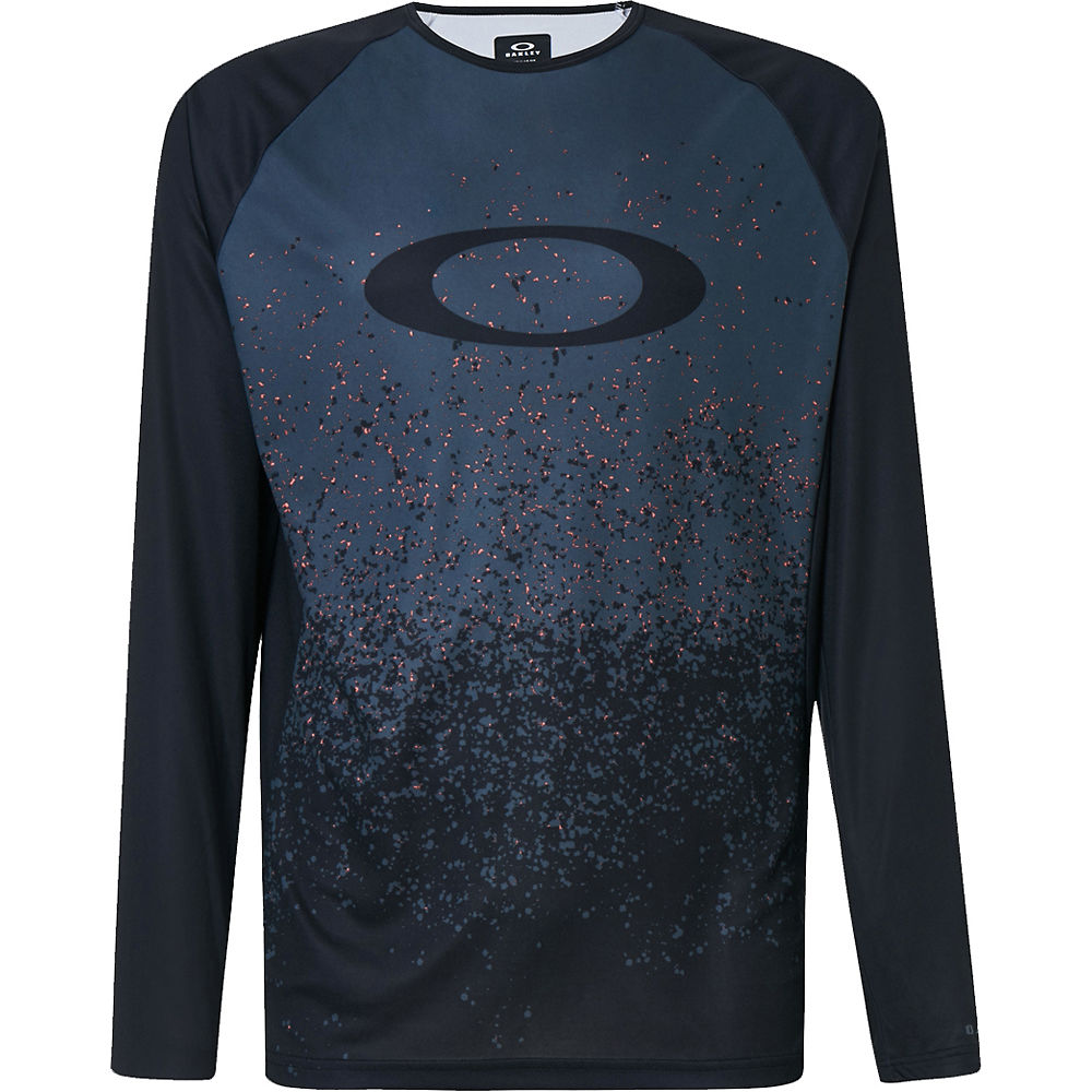 Oakley MTB Long Sleeve Tech Tee - Grey Pixel Print