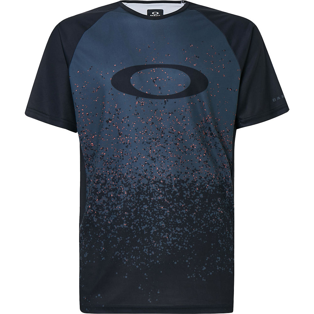 Oakley MTB Short Sleeve Tech Tee - Grey Pixel Print - XS