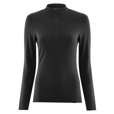 Föhn Merino Women's LS Zip Baselayer (250) - Black - UK 8}, Black