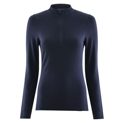 Föhn Merino Women's LS Zip Baselayer (250) - Navy - UK 8}, Navy