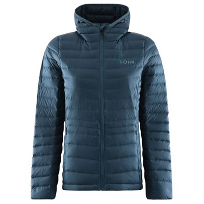 Föhn Women's Micro Down Hooded Jacket - Turquoise - UK 16, Turquoise