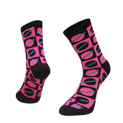 Ratio Planets 16cm Sock AW19 - Pink-Black - M}, Pink-Black