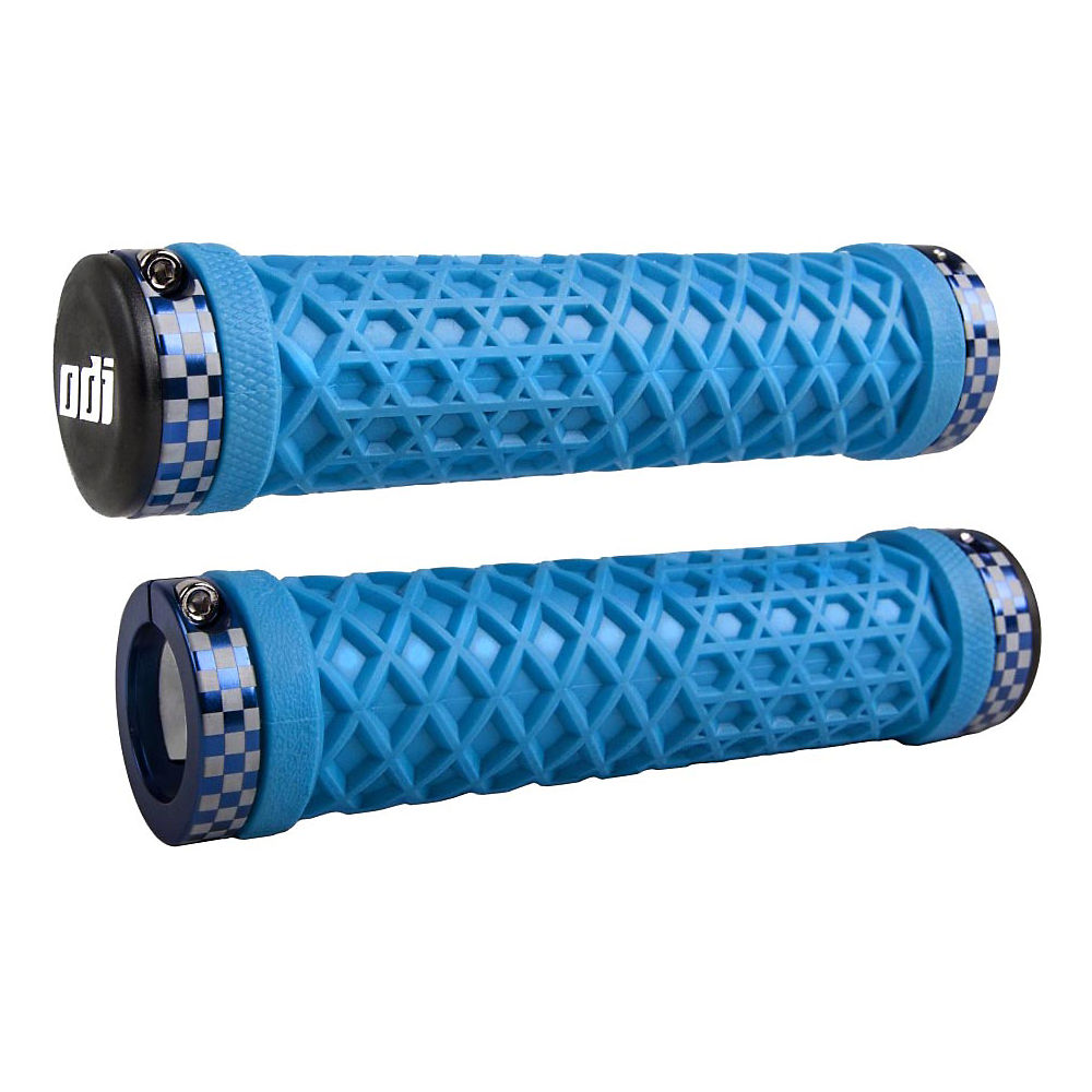 ODI Vans Limited Edition Lock-On Grips - Blue - Blue Checkered - 130mm, Blue - Blue Checkered