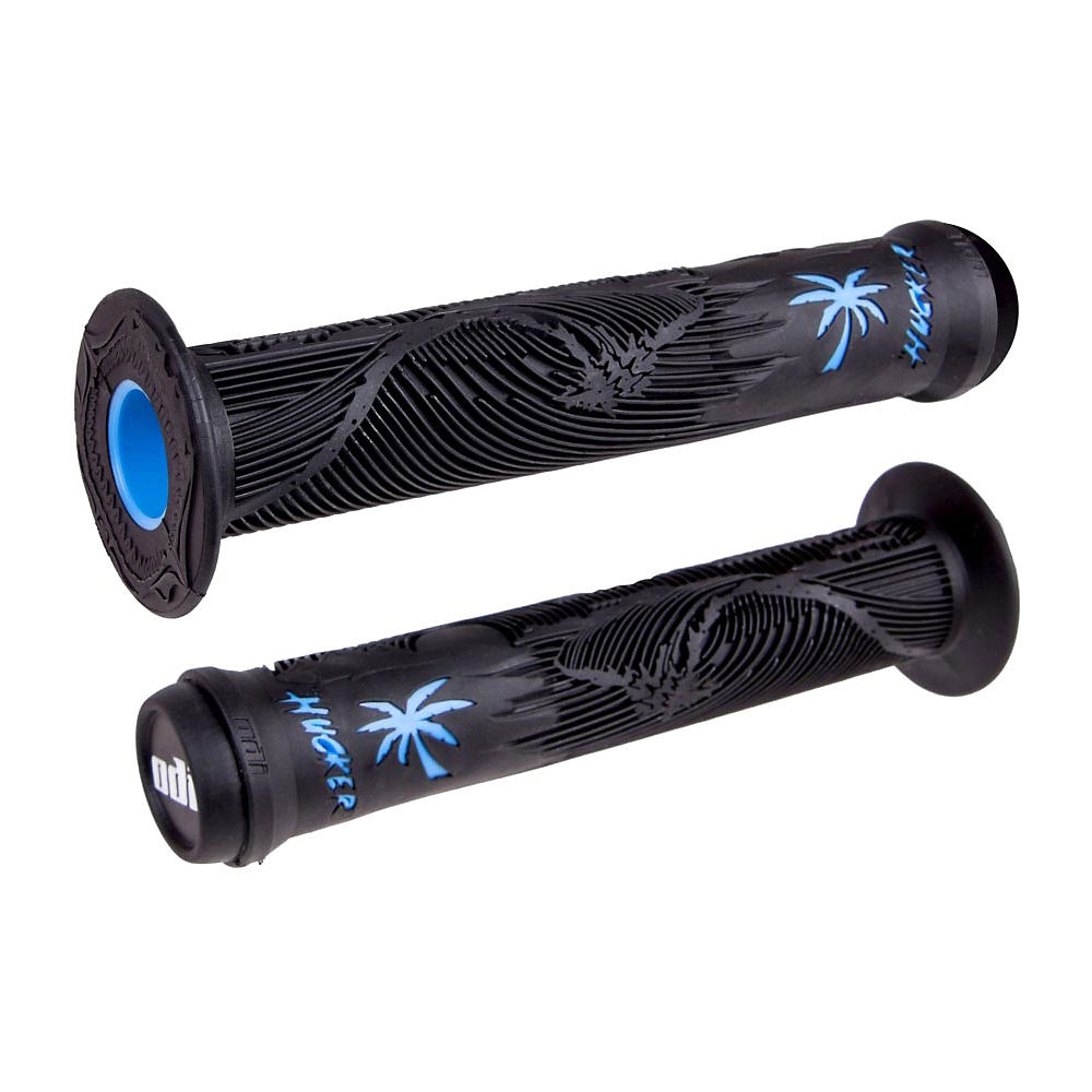 ODI Hucker Signature BMX Grips - Noir - Bleu - 160mm, Noir - Bleu