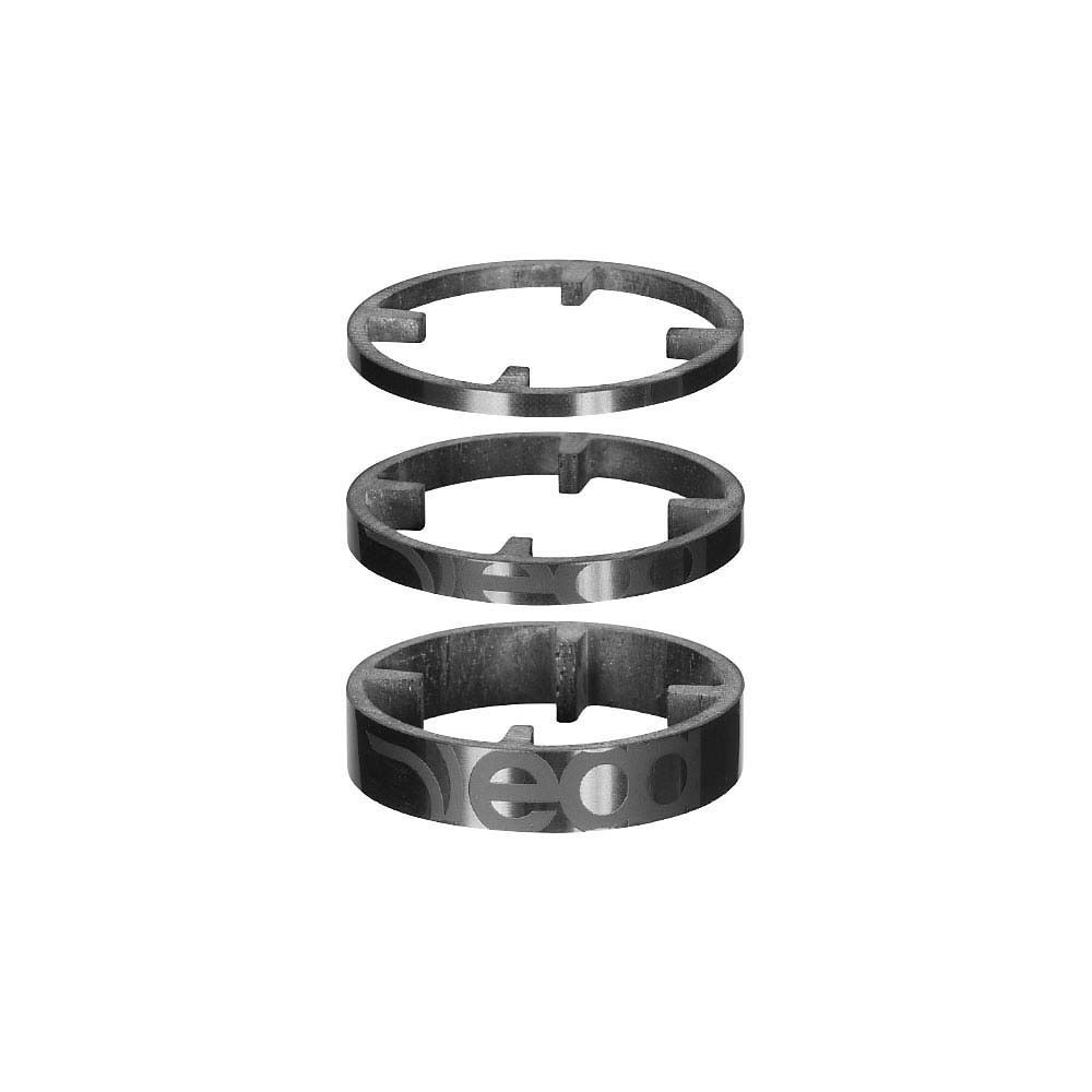 Deda Elementi HSS 46 Carbon Headset Spacers (3 Pack) - Black on Black - 3/5/10mm}, Black on Black