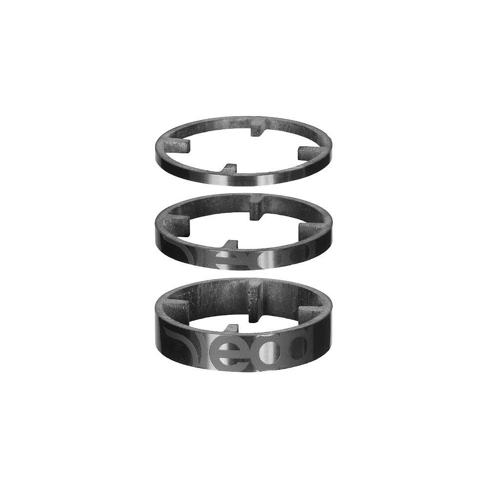 Deda Elementi HSS 46 Carbon Spacers 3pk - Noir on Noir - 3/5/10mm, Noir on Noir