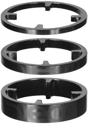 Deda Elementi HSS 46 Alloy Headset Spacers (3 Pack) - Black on Black - 3/5/10mm}, Black on Black