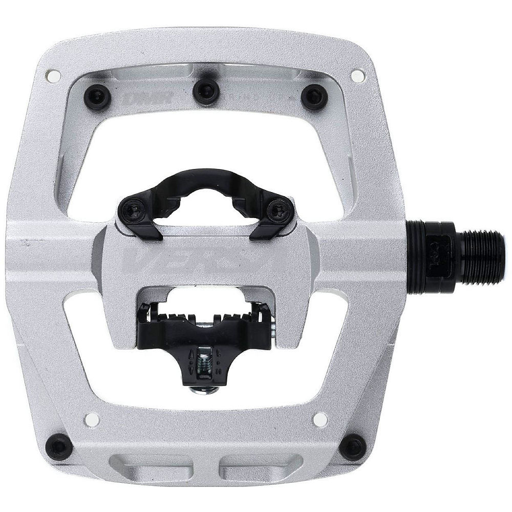 DMR Versa Dual Sided Flat and SPD Pedal - Silver, Silver