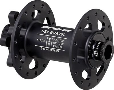 Spank Hex Front Gravel and Mountain Bike Hub - Black - 12-15mm x 100mm}, Black
