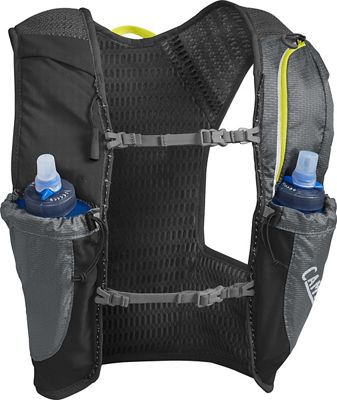 Camelbak Nano Vest with 2 x 1L Quick Stow Flask SS19 - Graphite-Sulphure Spring - Large}, Graphite-Sulphure Spring