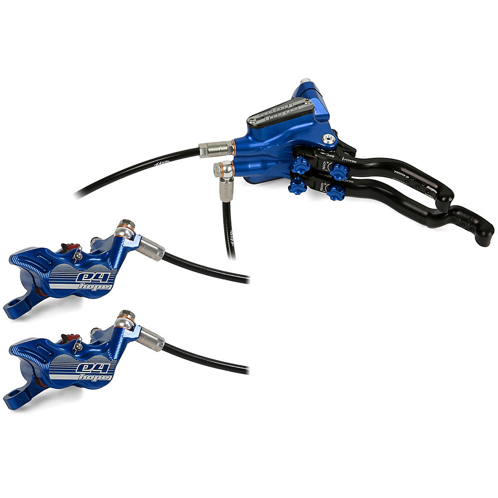 Hope Tech 3 E4 DUO Disc Brake-No Rotor - Bleu - Left Hand, Bleu