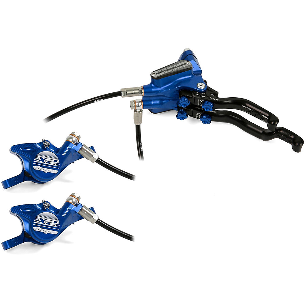 Hope Tech 3 X2 DUO Disc Brake (No Rotor) - Bleu - Right Hand, Bleu