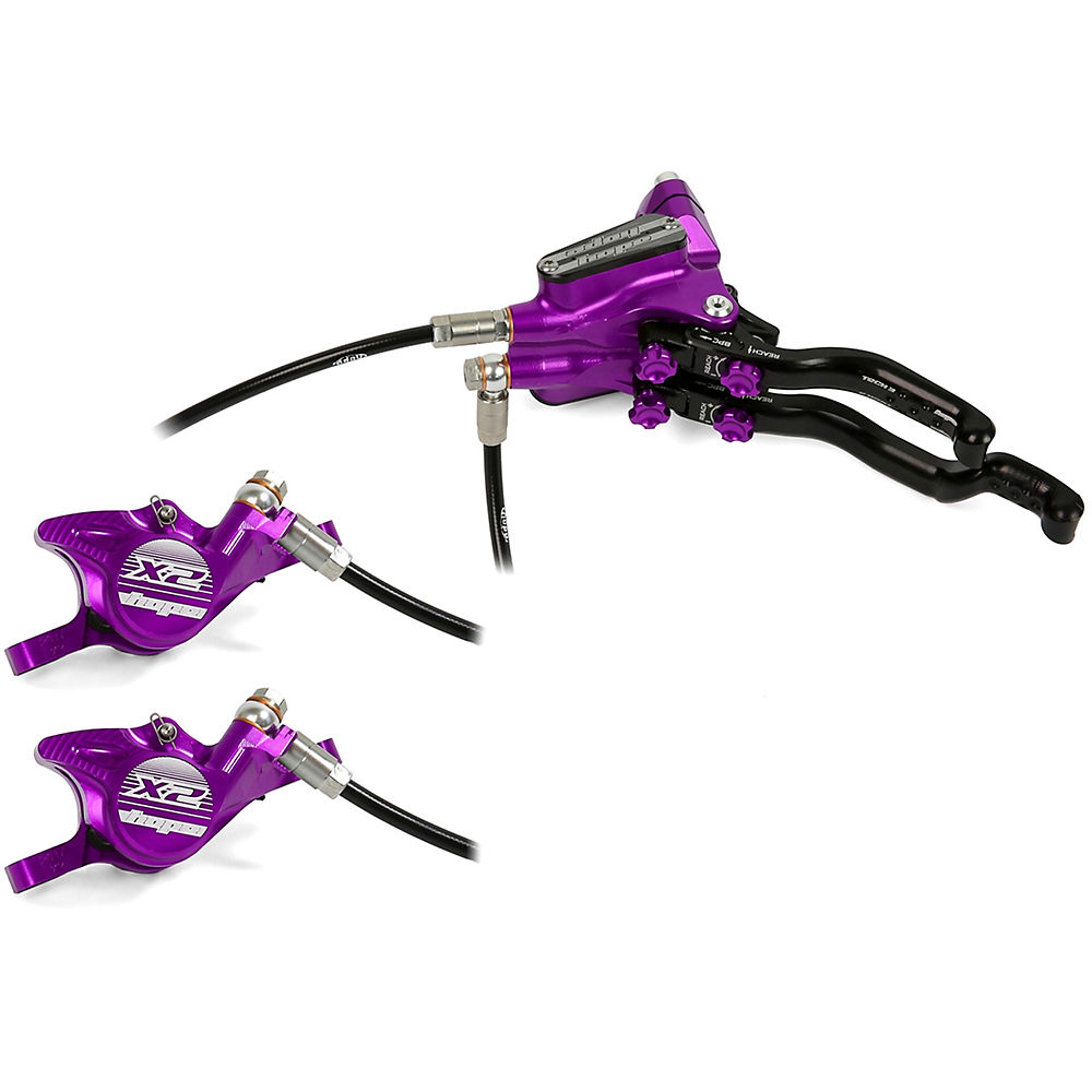 Hope Tech 3 X2 DUO Disc Brake (No Rotor) - Violet - Right Hand, Violet