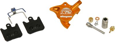 Hope X2 FM Disc Brake Caliper Complete - Orange, Orange