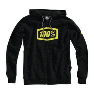 100% Syndicate Zip Hooded Sweatshirt Spring 2012 - Noir/Lime, Noir/Lime