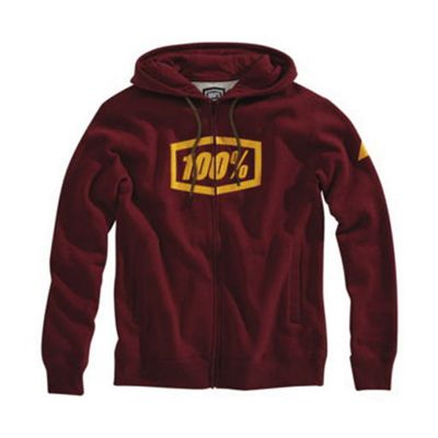 100% Syndicate Zip Hooded Sweatshirt Spring 2012 - Bordeaux - L, Bordeaux
