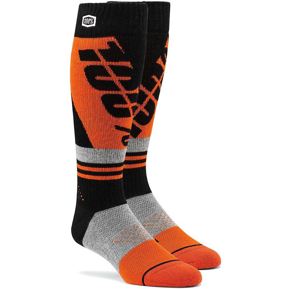 100% Torque Comfort Moto Socks Spring 2012 - Orange - Noir - L/XL/XXL, Orange - Noir